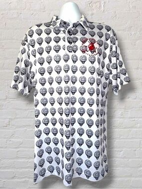 Chase 54 Skull Golf Ball Polo Shirt l Men’s XL | MB1001 | Performance Stretch